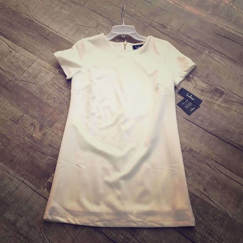 Lulus Short Sleeve Ivory Dress